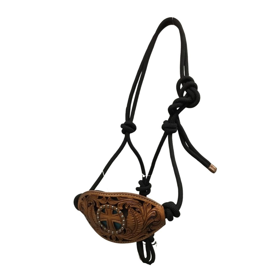 Bronc Halter with Tooled Cross Noseband