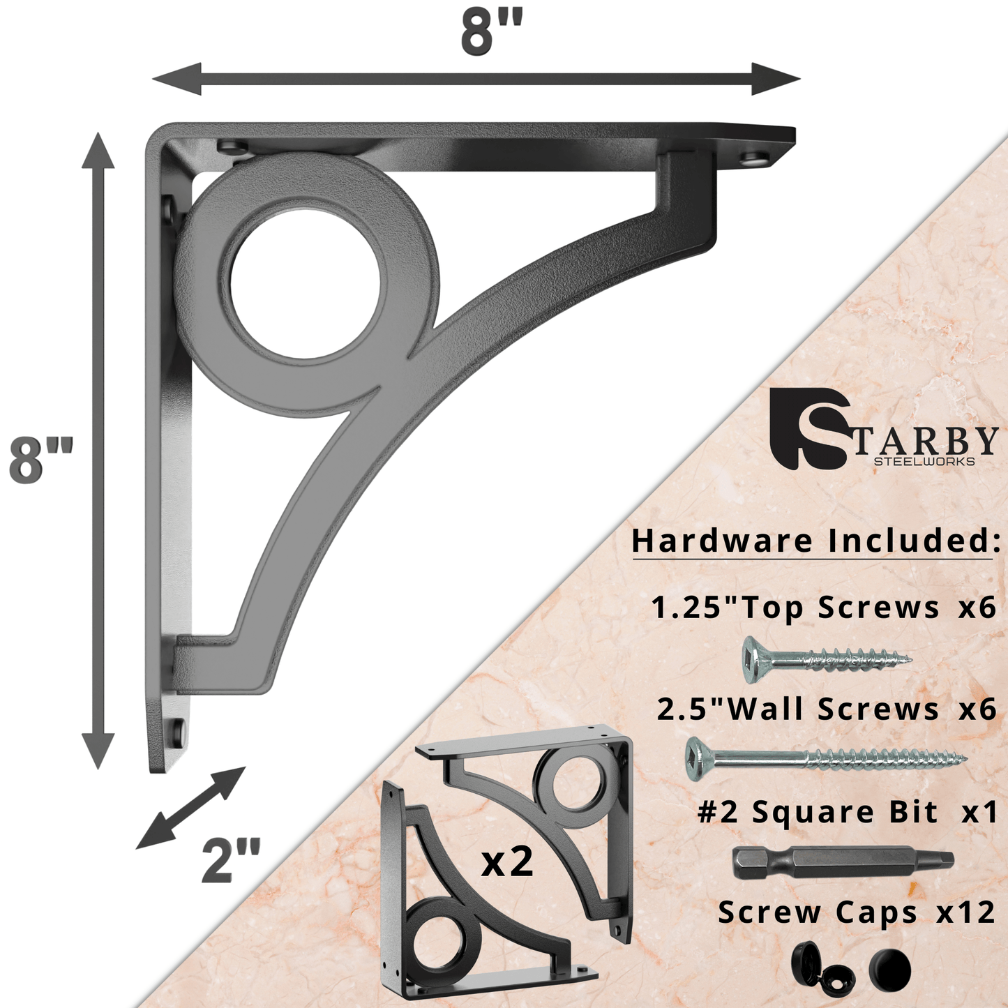 Park Circle Heavy Duty Steel Brackets for Shelving