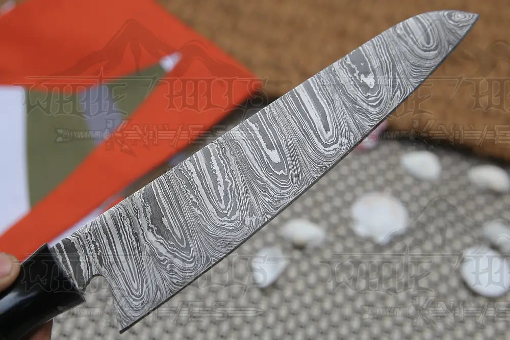 8" Handmade Damascus Chef Knife - Buffalo Horn Handle