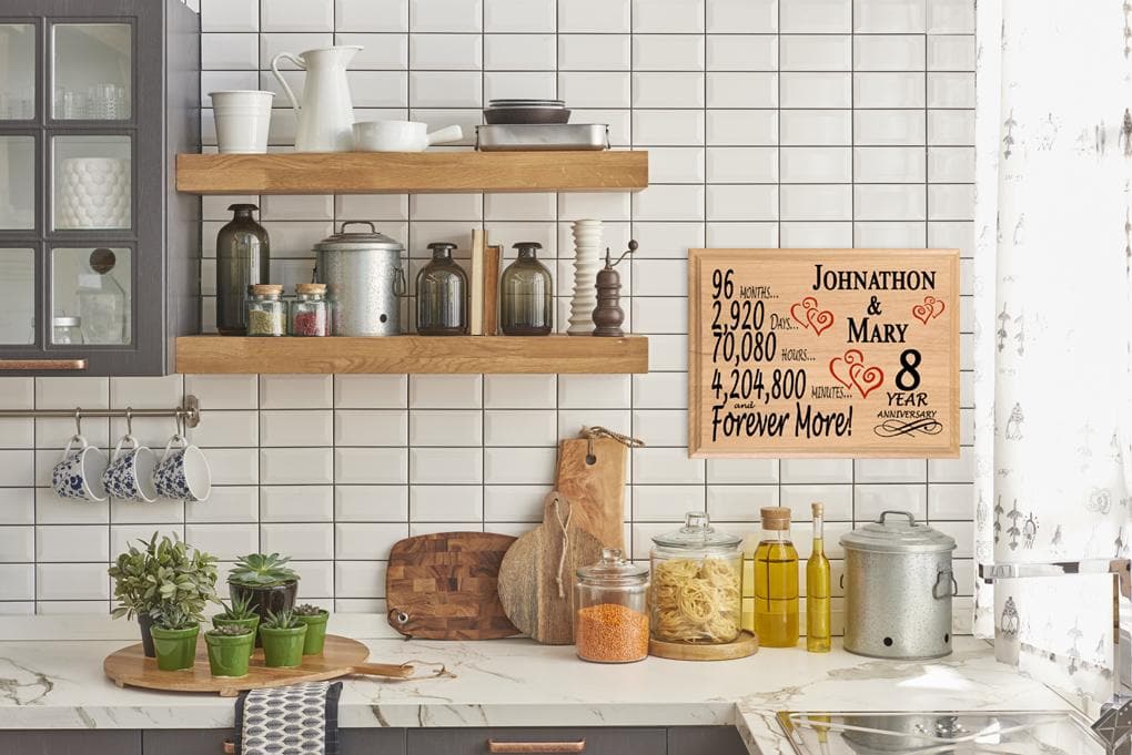 Personalized 8th Anniversary Gift – Custom Wood Keepsake for Husband, Wife, or Couple