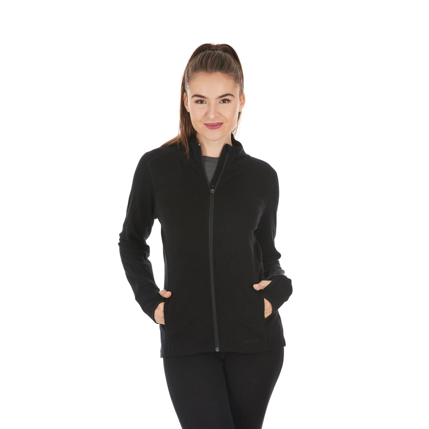 Women's Heavyweight Wool Full-Zip Sweater Top - 100% Merino Wool