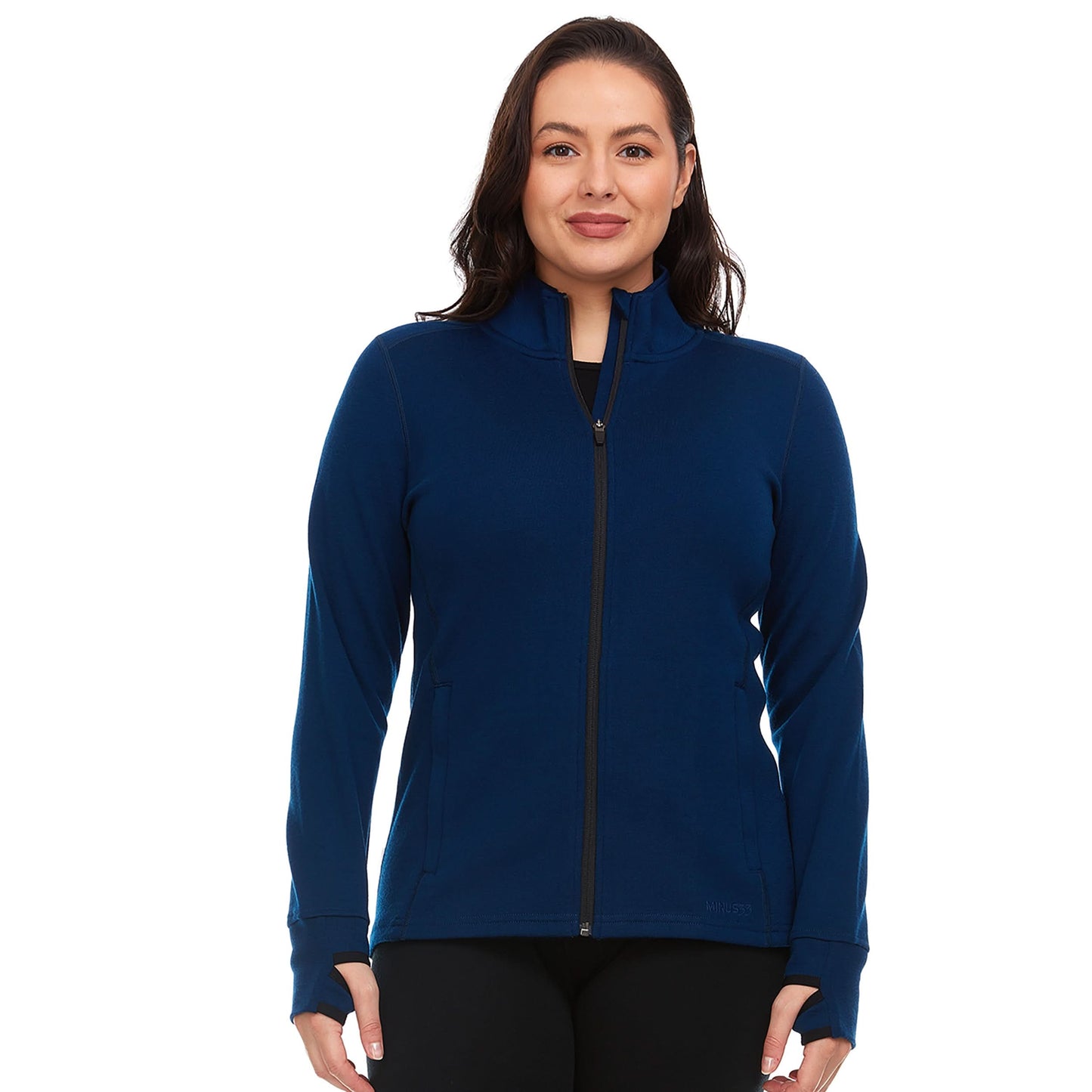 Women's Heavyweight Wool Full-Zip Sweater Top - 100% Merino Wool