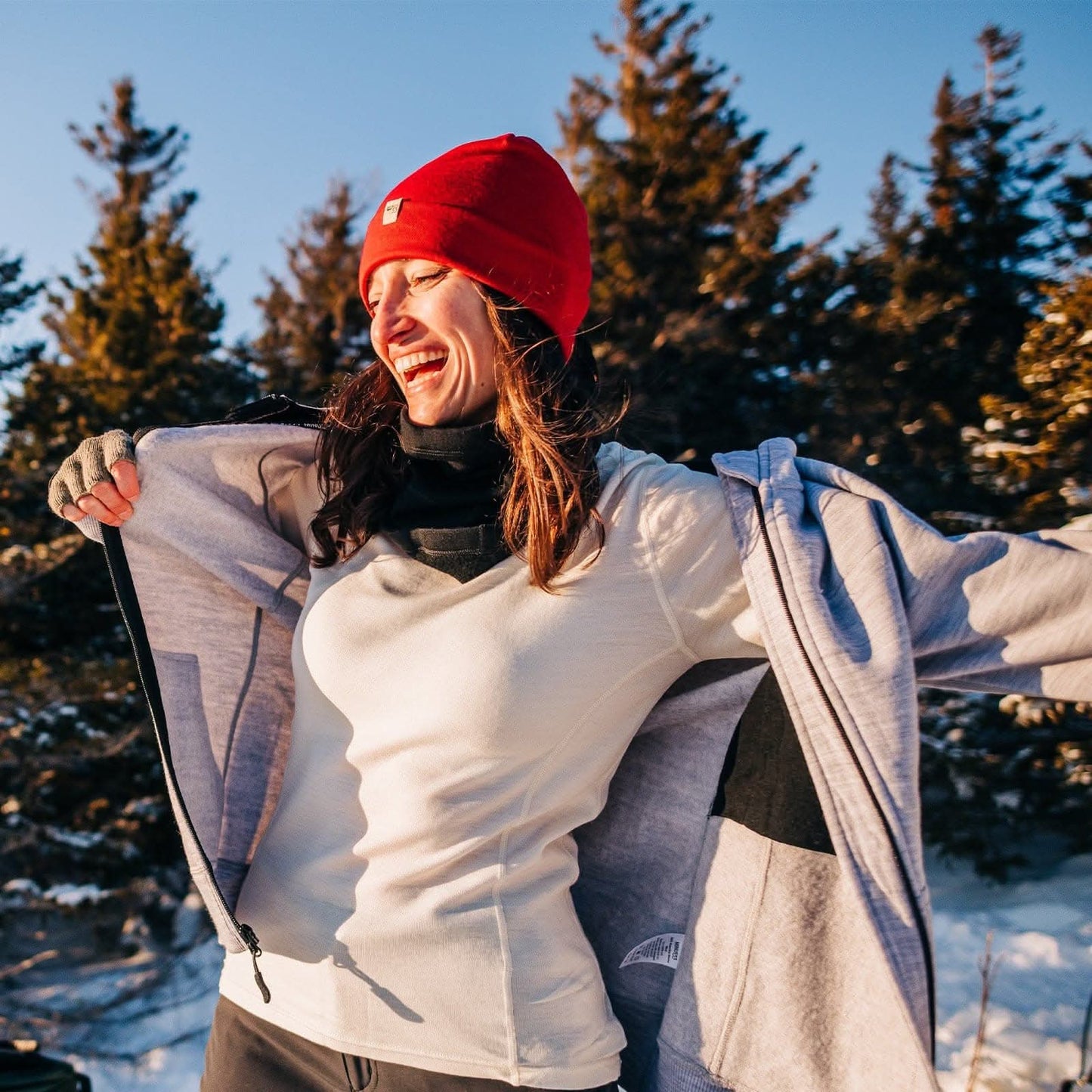 Midweight Women's Wool Crew Top -  100% Merino Wool