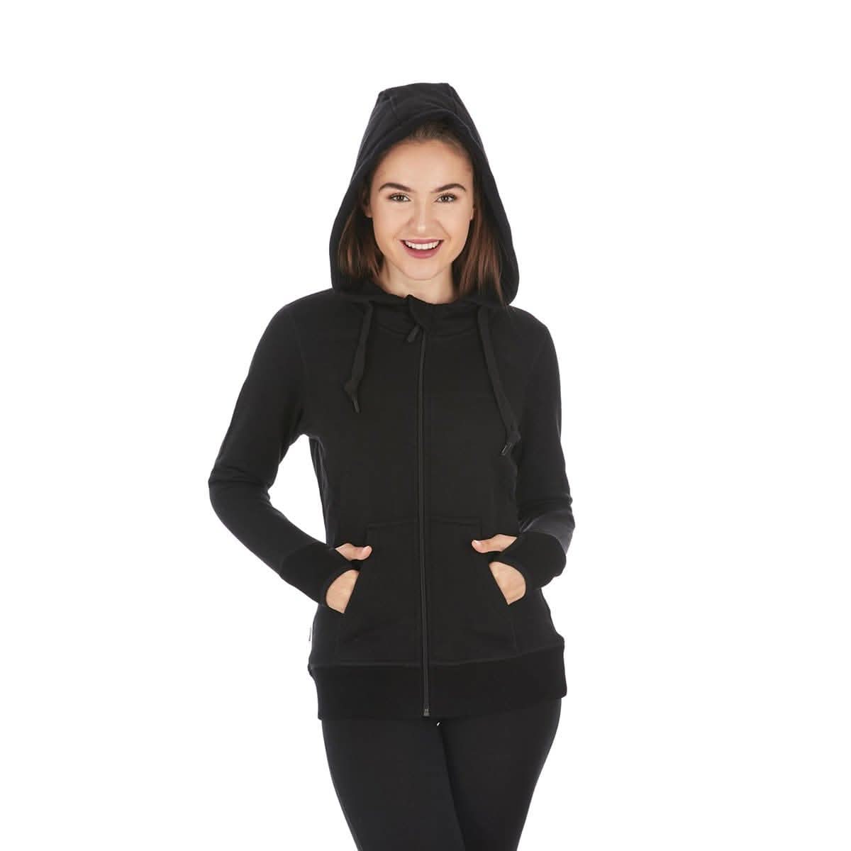 Women's Brushed Merino Wool Full-Zip Hoodie - Heavyweight