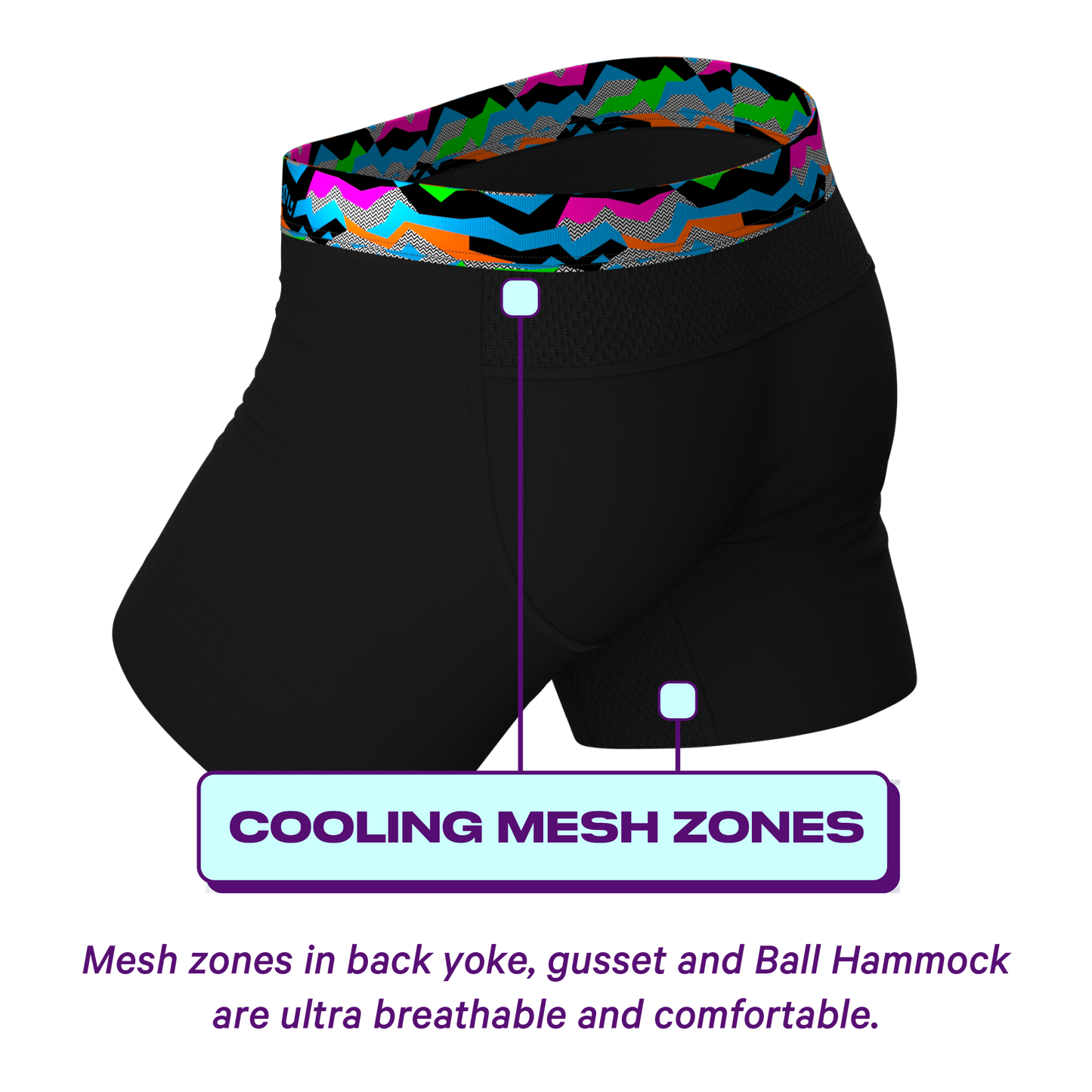 The 80s Called | Black and Neon paradICE™ Cooling Ball Hammock® Pouch Underwear
