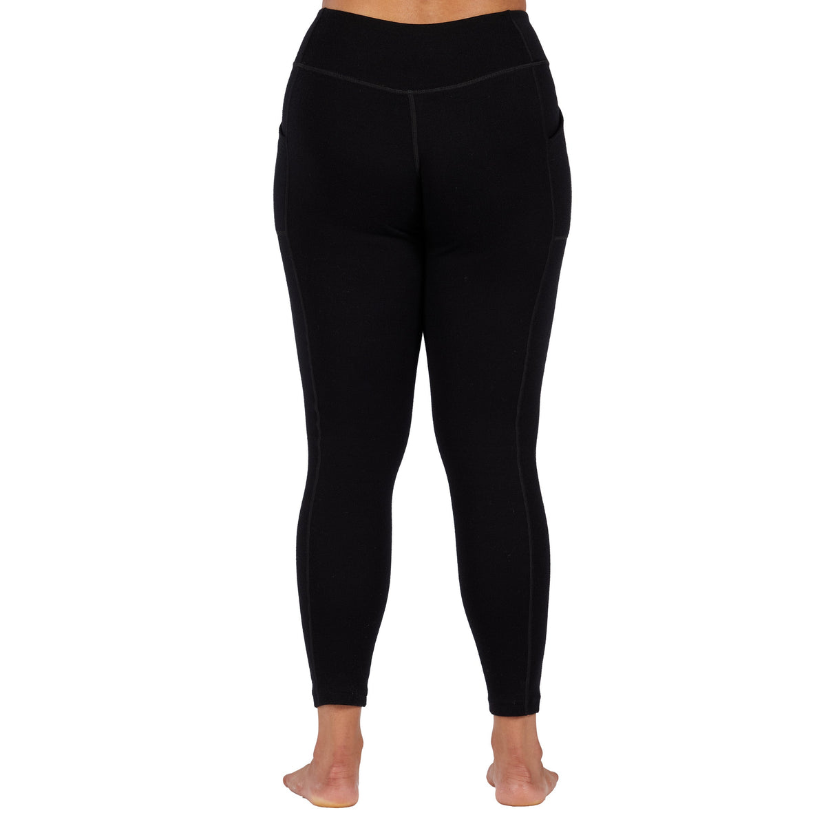 Women's Heavyweight Wool Leggings With Pockets Thermal Base Layer Bottom - 100% Merino Wool