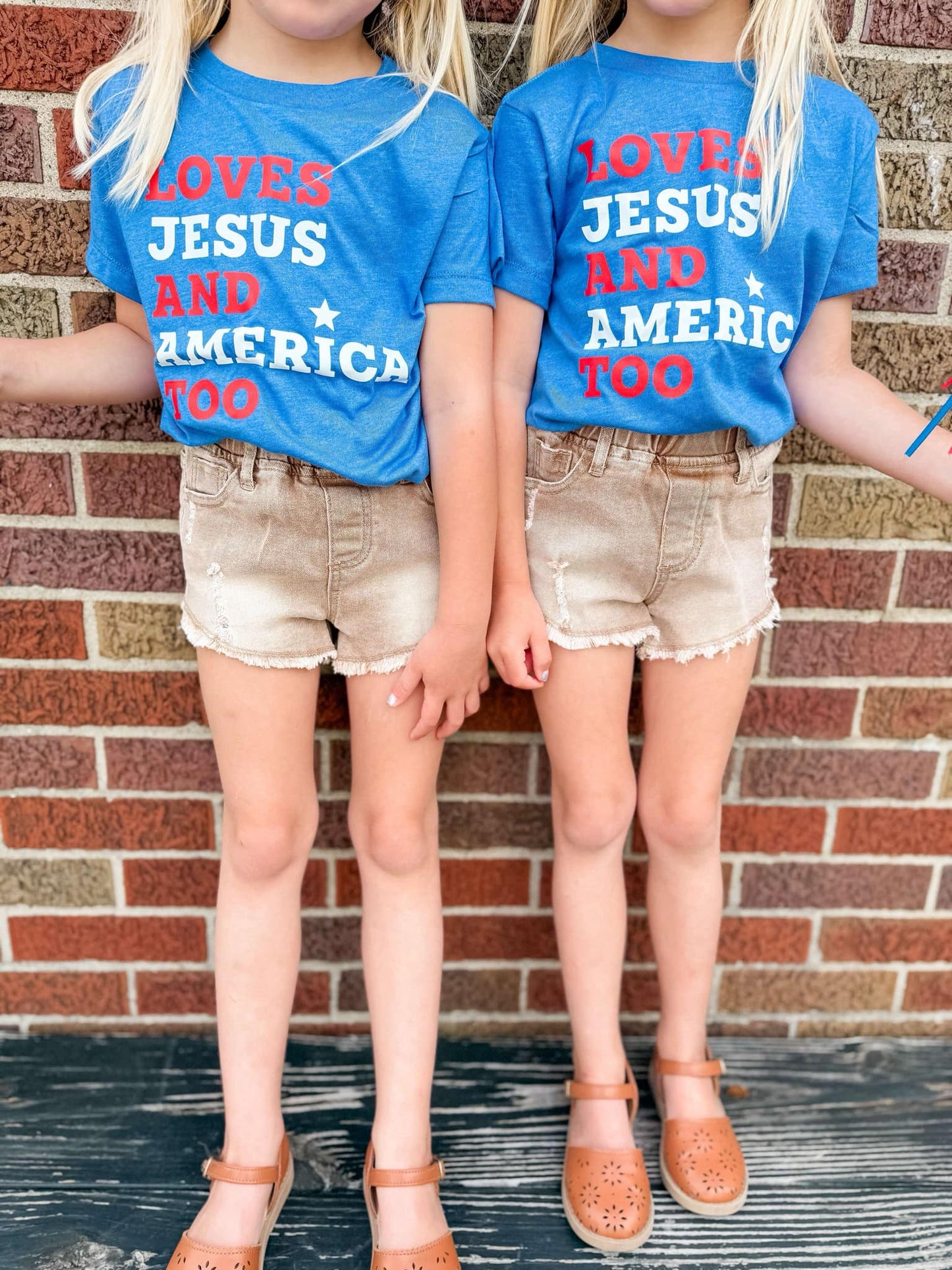Loves Jesus And America Too Toddler T-Shirt