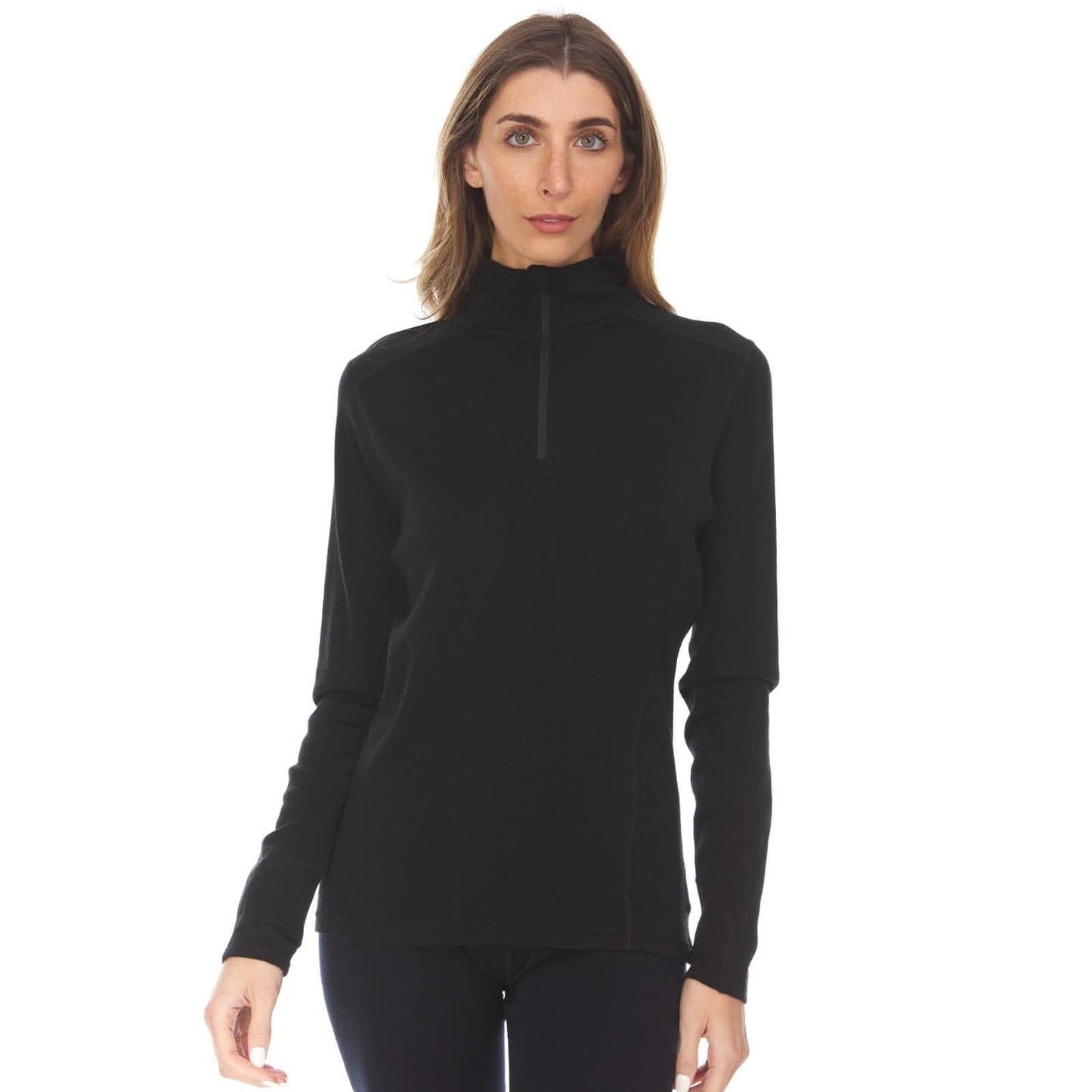 Midweight Women's Wool 1/4 Zip - 100% Merino Wool