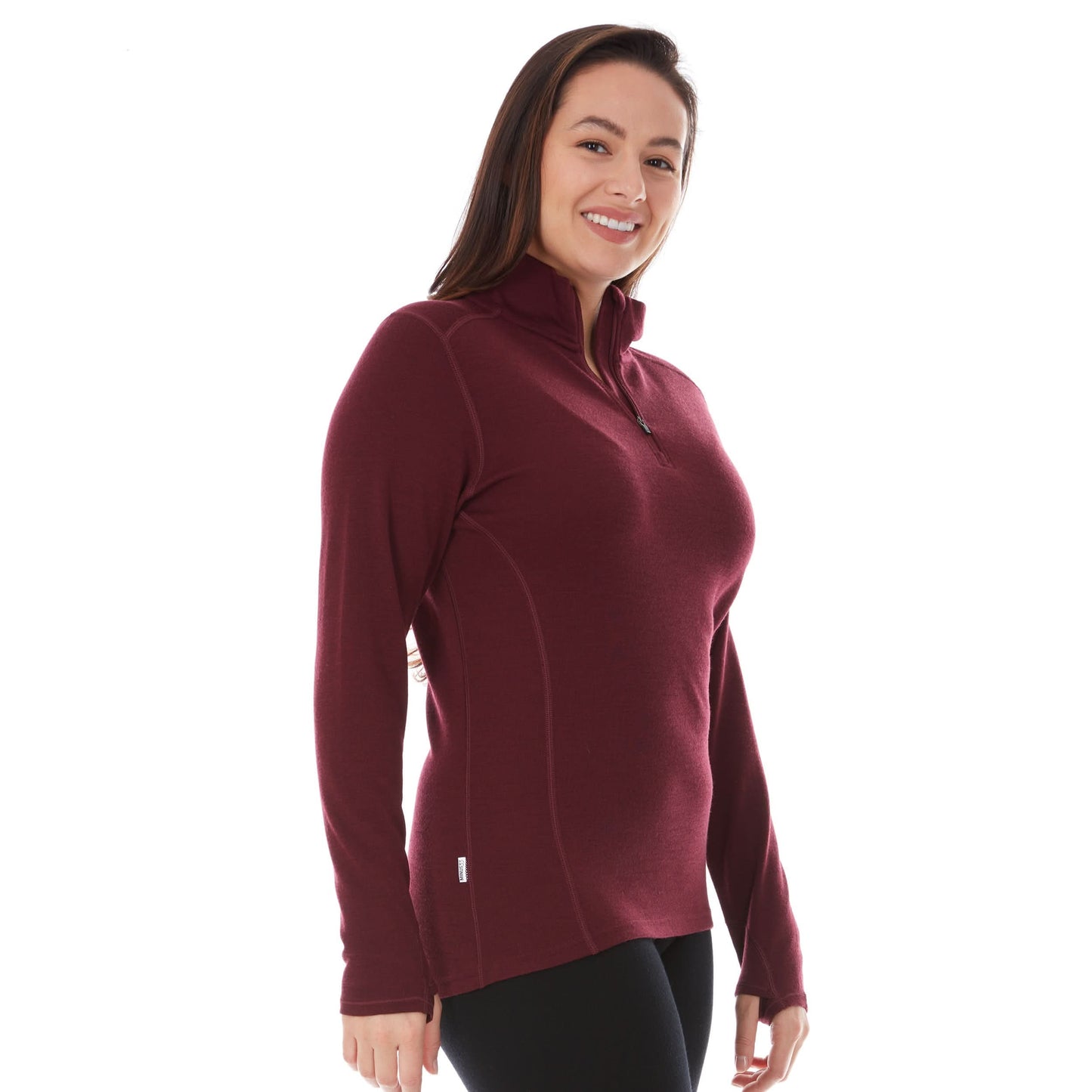 Midweight Women's Wool 1/4 Zip - 100% Merino Wool