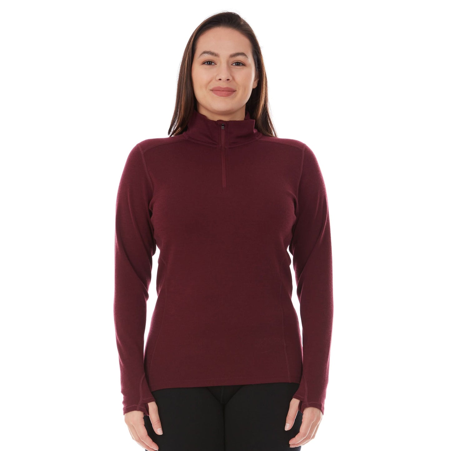 Midweight Women's Wool 1/4 Zip - 100% Merino Wool
