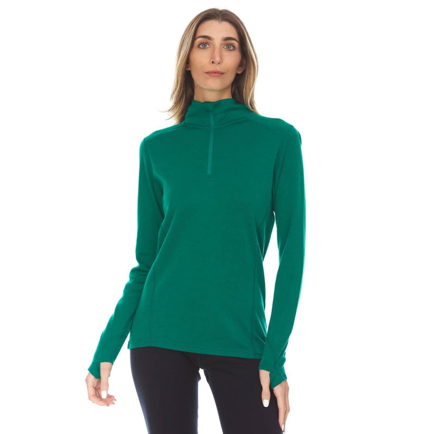 Midweight Women's Wool 1/4 Zip - 100% Merino Wool