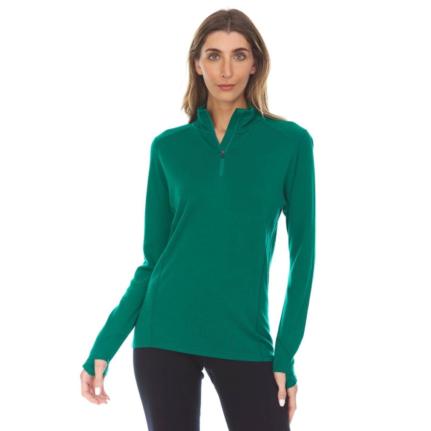 Midweight Women's Wool 1/4 Zip - 100% Merino Wool