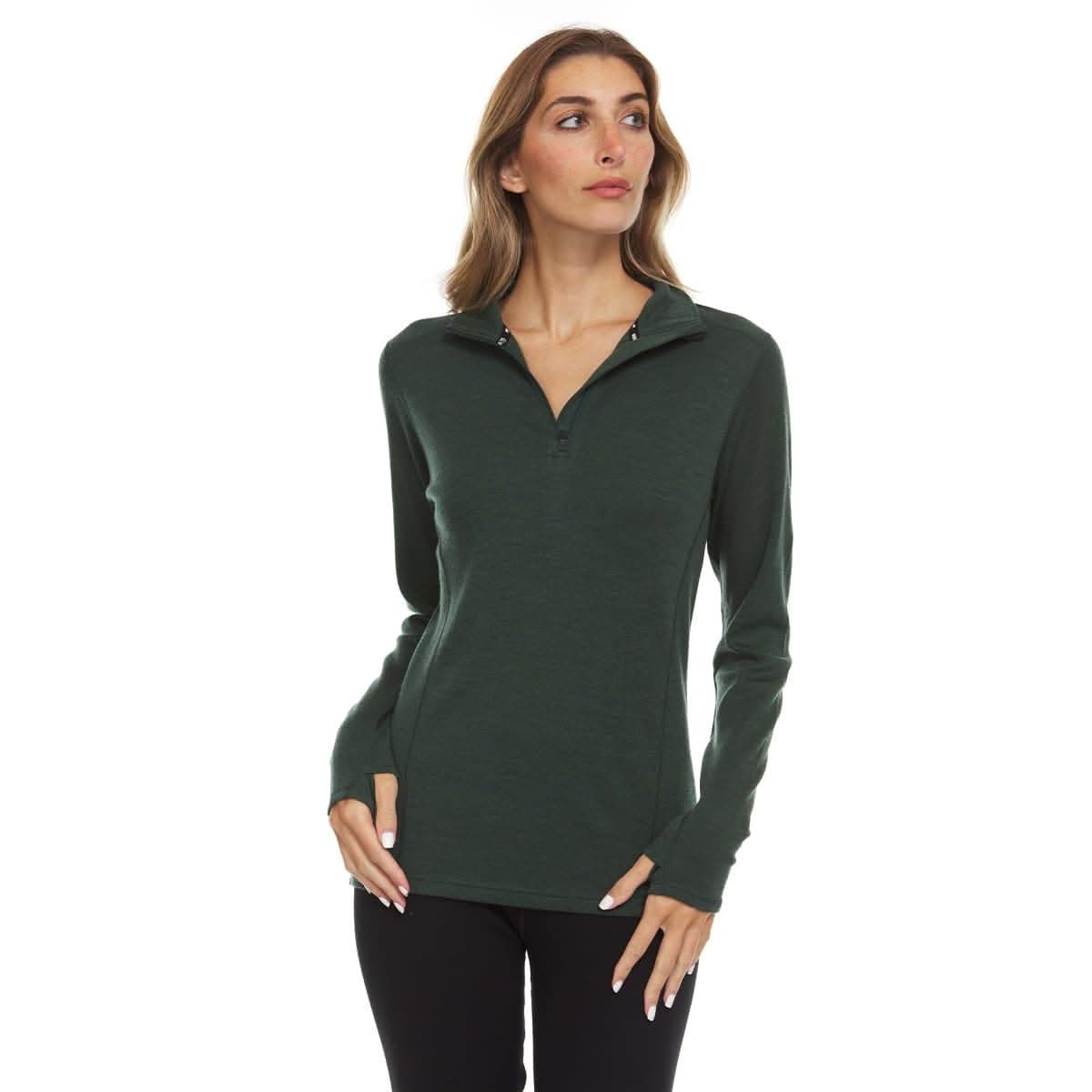 Midweight Women's Wool 1/4 Zip - 100% Merino Wool