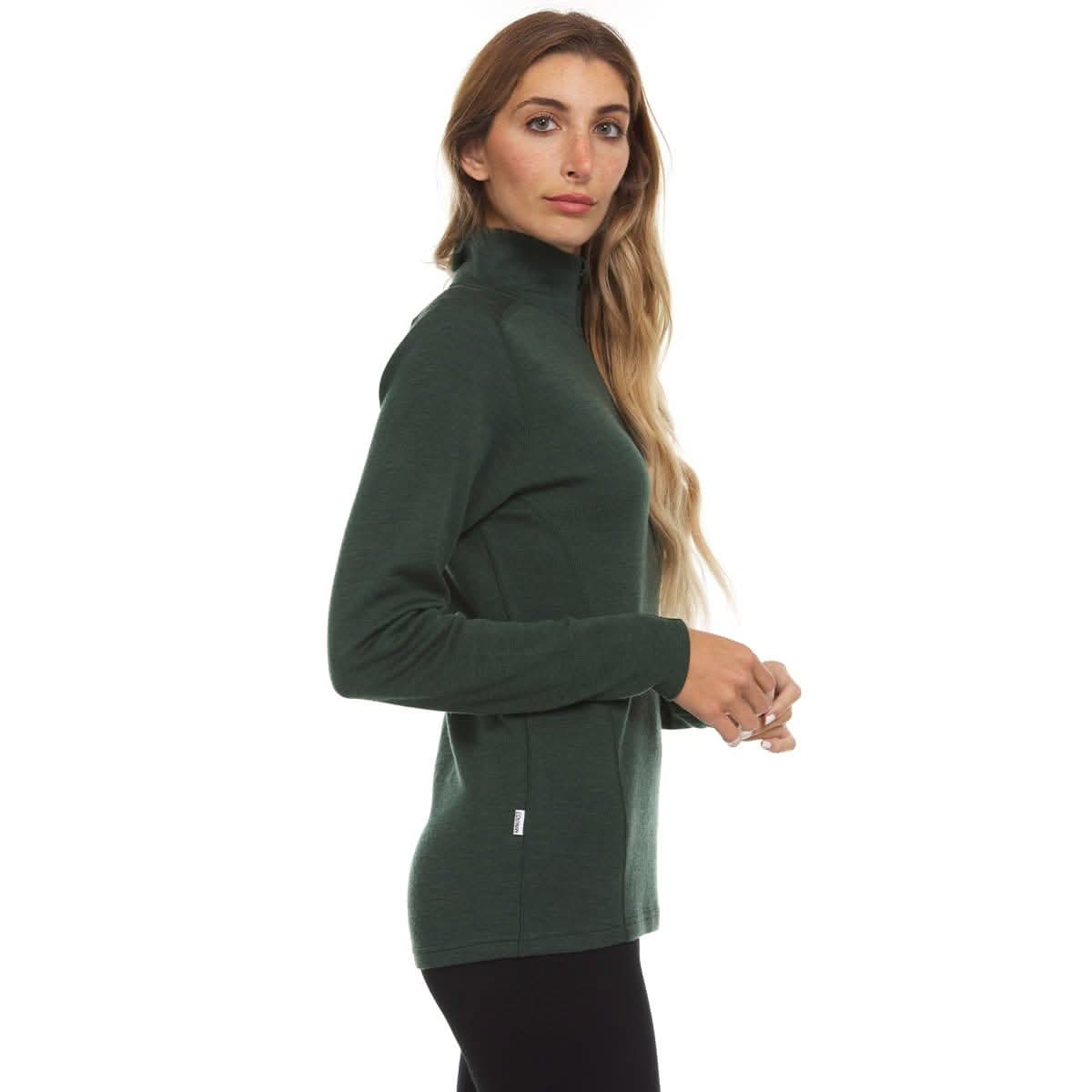 Midweight Women's Wool 1/4 Zip - 100% Merino Wool