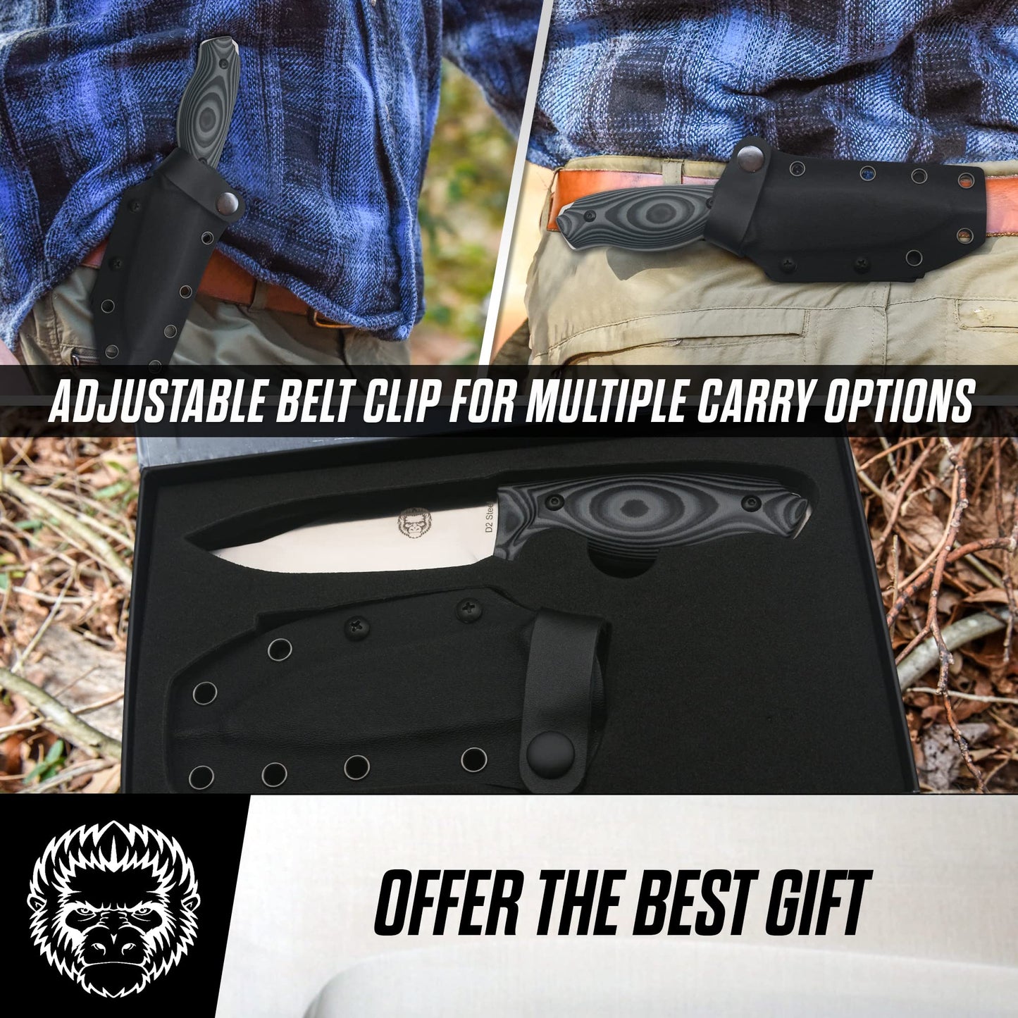 The Naked Silverback Survival Knife Giftset for Men