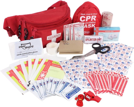 72-Piece First Aid Fanny Pack Kit with Adult & Infant CPR Masks
