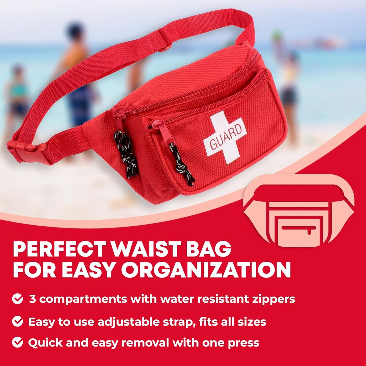 72-Piece First Aid Fanny Pack Kit with Adult & Infant CPR Masks