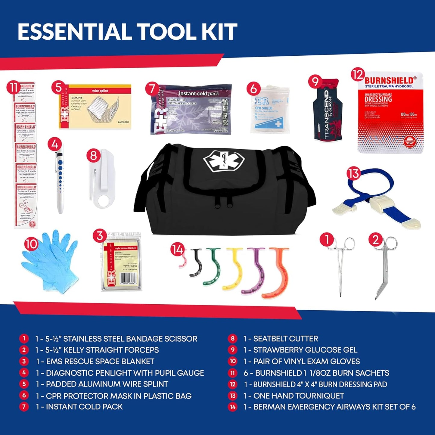Fully Stocked First Responder Trauma Kit