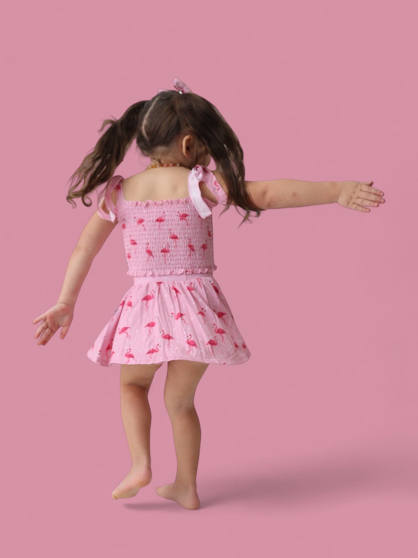 FLOCKING FLAMINGOS DREAM SMOCKED SKORT SET