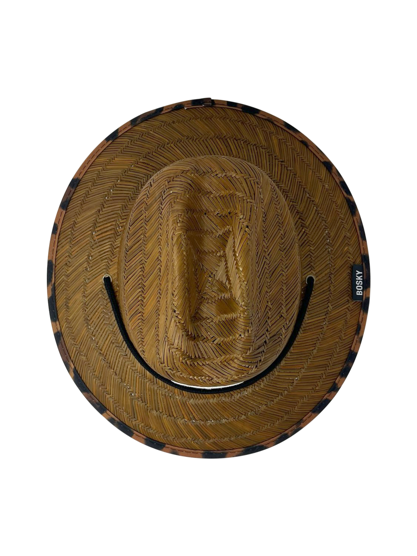 Kids Cheetah Dark Brown Straw Lifeguard Hat