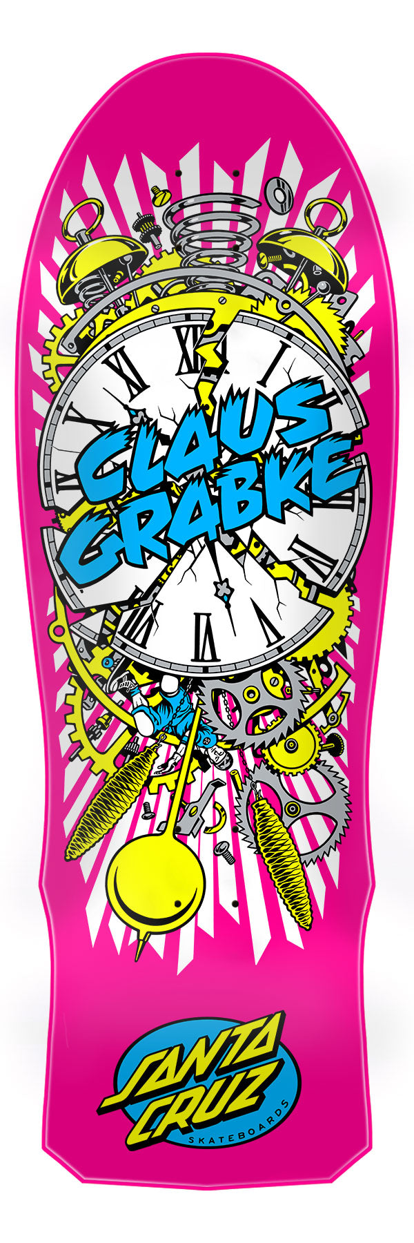 **Pre-Order** SANTA CRUZ CLAUS GRABKE EXPLODING CLOCK PINK 10.04" SKATEBOARD DECK