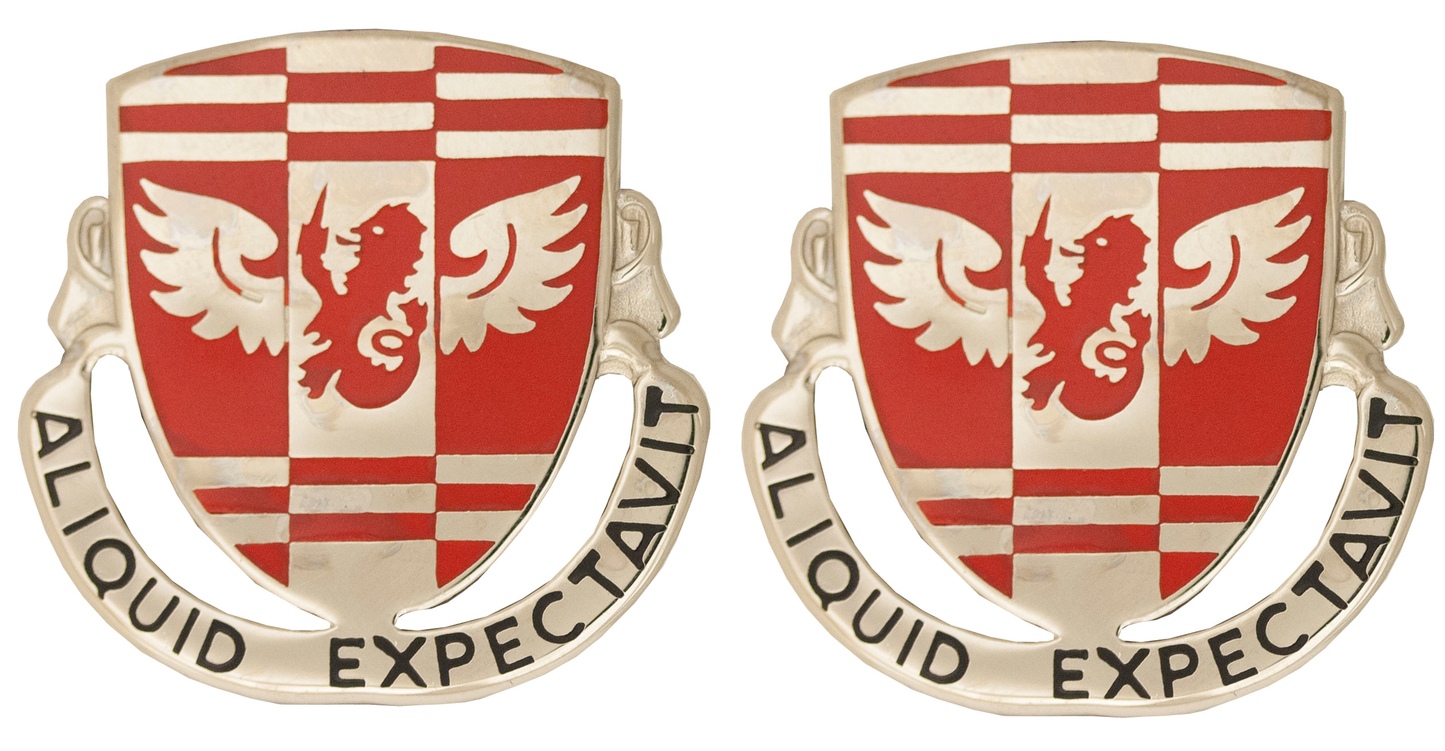 864th Engineer Battalion Unit Crest - Pair - ALIQUID EXPECTAVIT