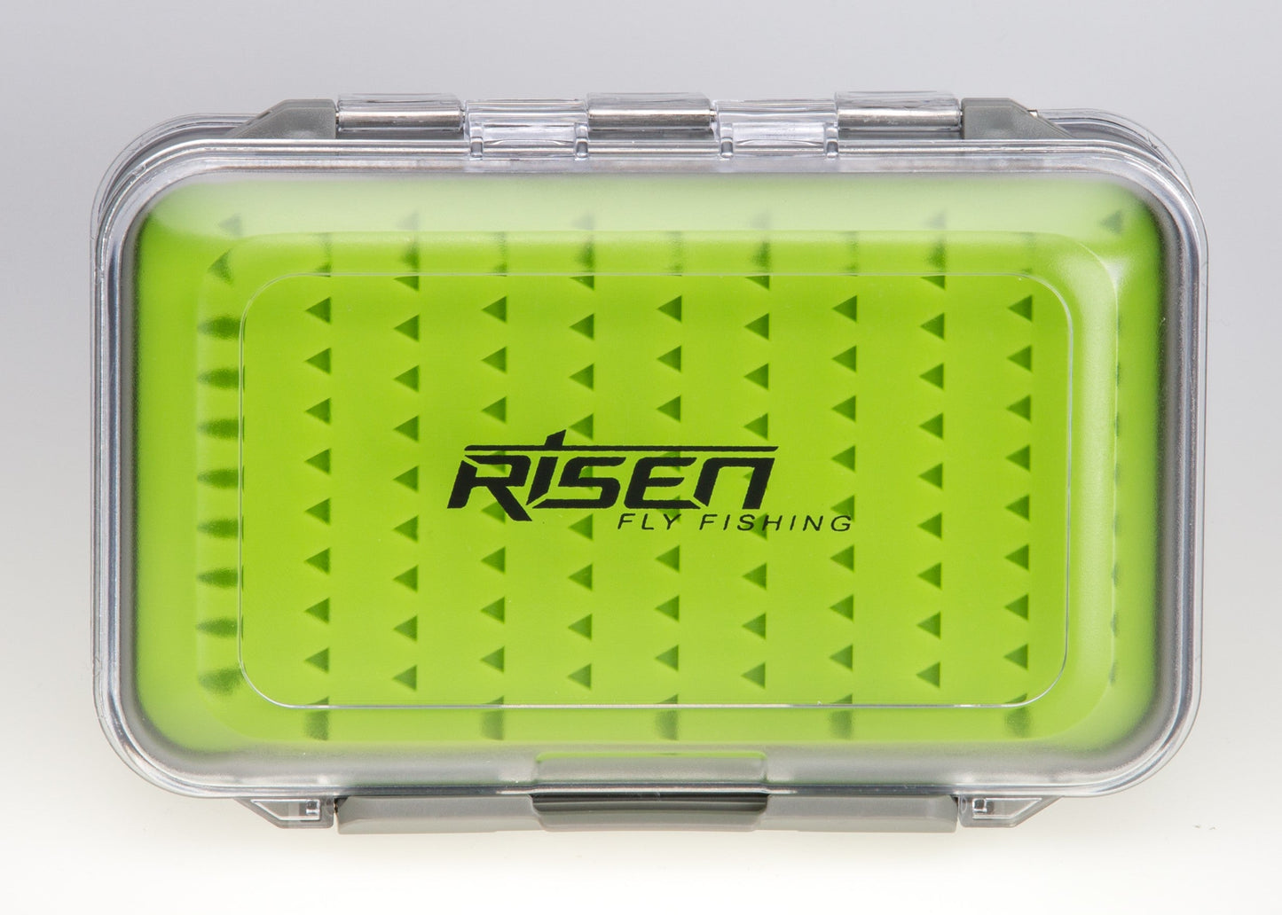 Waterproof fly boxes with green silicone insert