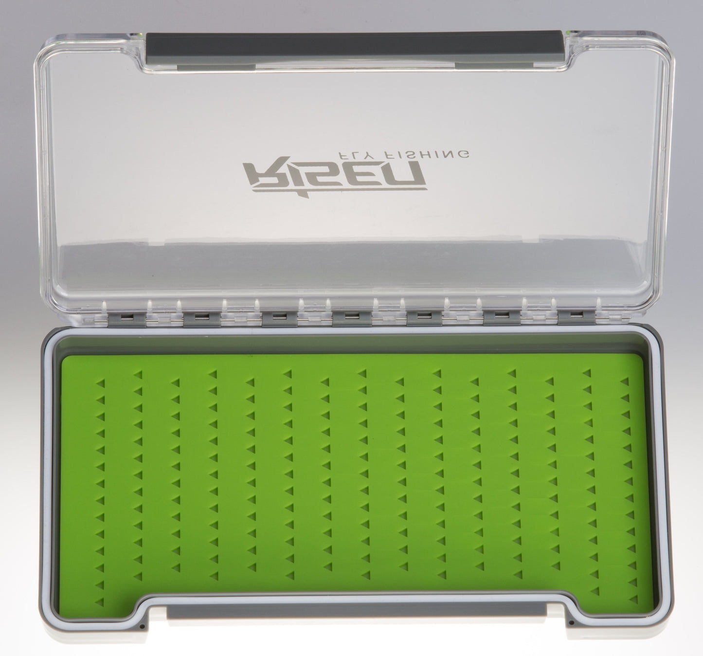 Waterproof fly boxes with green silicone insert