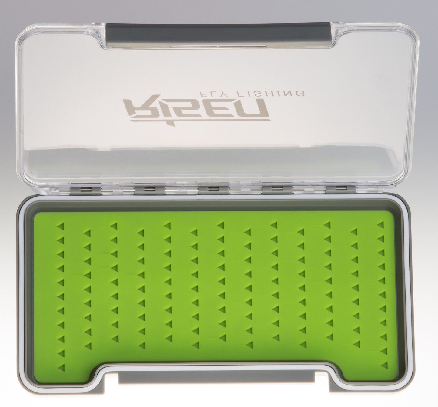 Waterproof fly boxes with green silicone insert