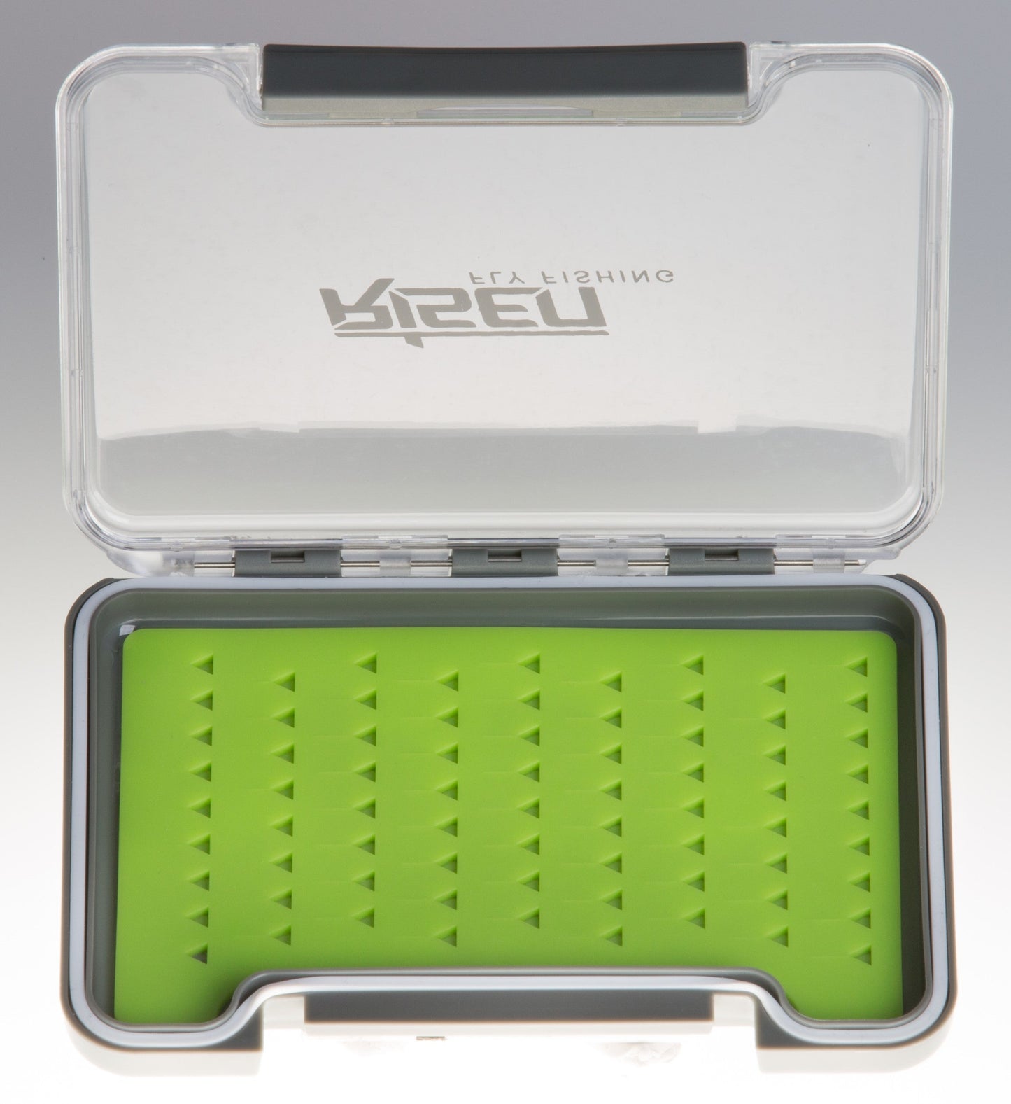 Waterproof fly boxes with green silicone insert