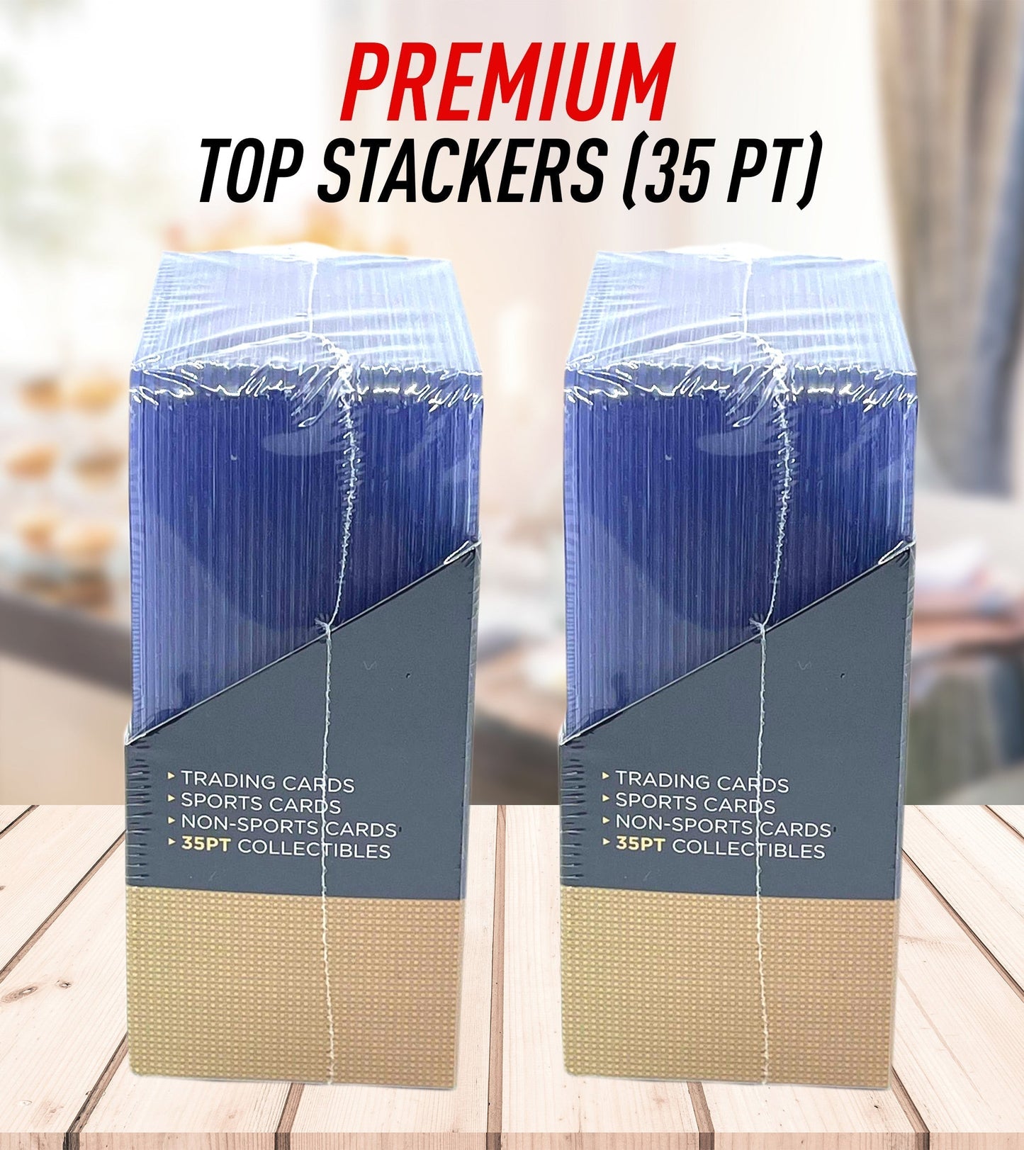 100 Vanity Slabs Premium Top Stackers w/ Film 35pt Card Loaders