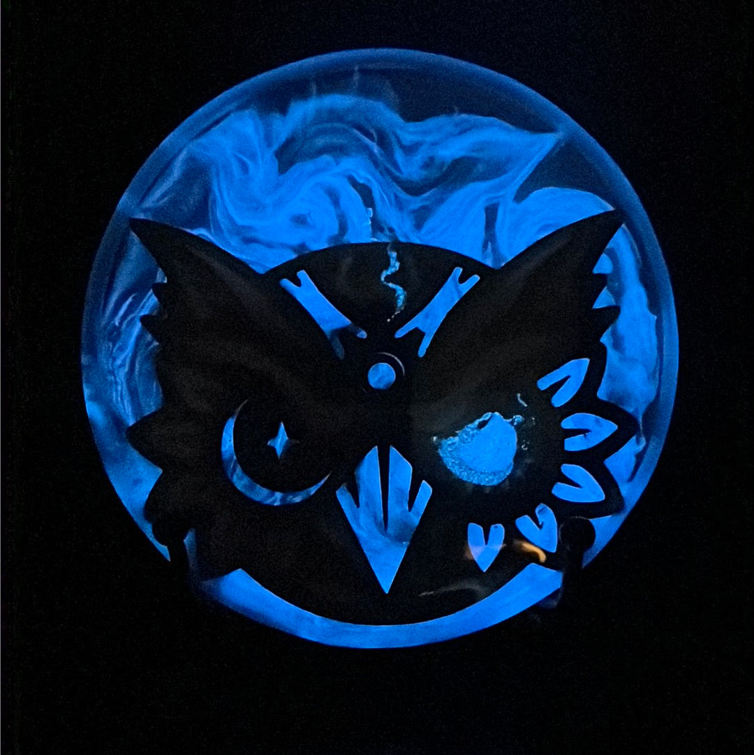 Custom Resin Mini - Blue Glow Wiser Hyzer Owl Logo