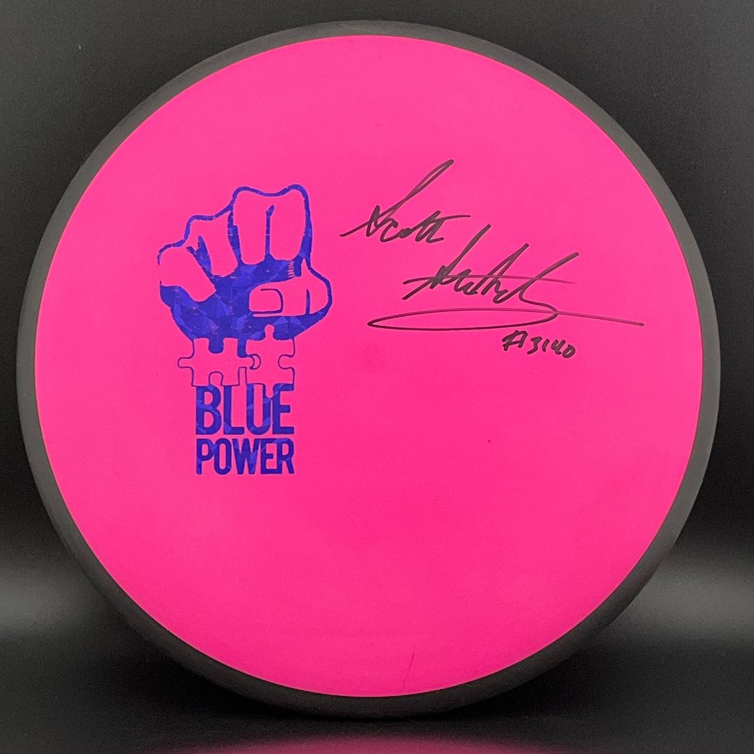 Electron (Patent Pending) Atom *Signed* - "Blue Power" Adaptive Disc Golf Scott Stokely