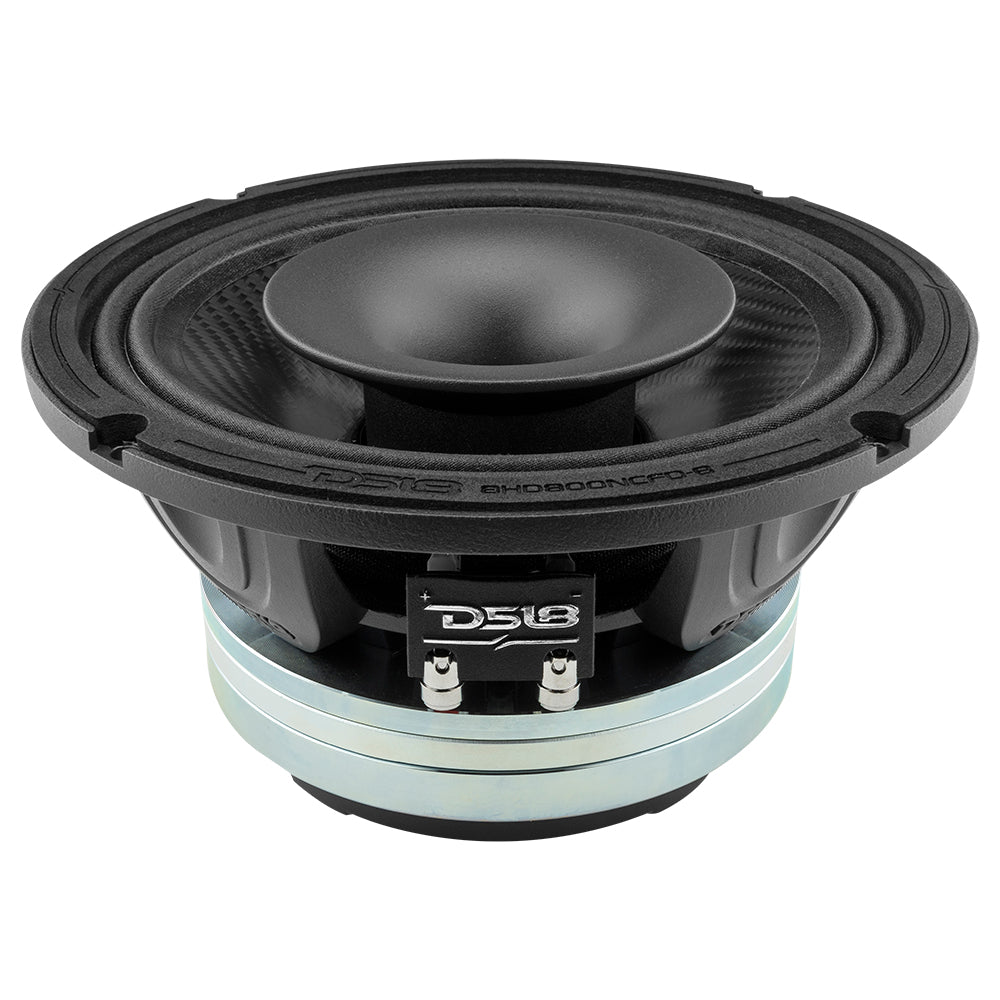 8" Neodymium Coaxial Hybrid Mid-Bass Water resistant Carbon Fiber Cone Loudspeaker with Built-in Driver  400 Watts Rms 8-Ohm