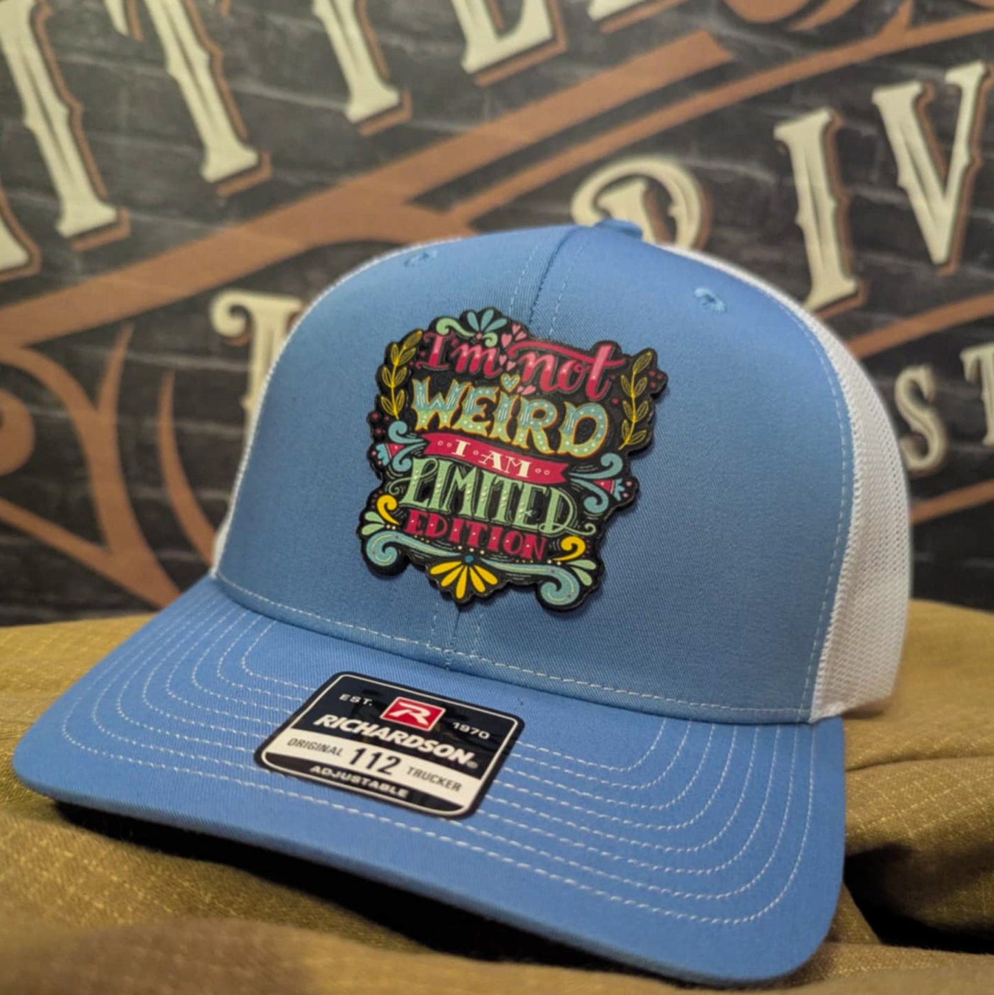 I’m Not Weird Leather Patch Hat