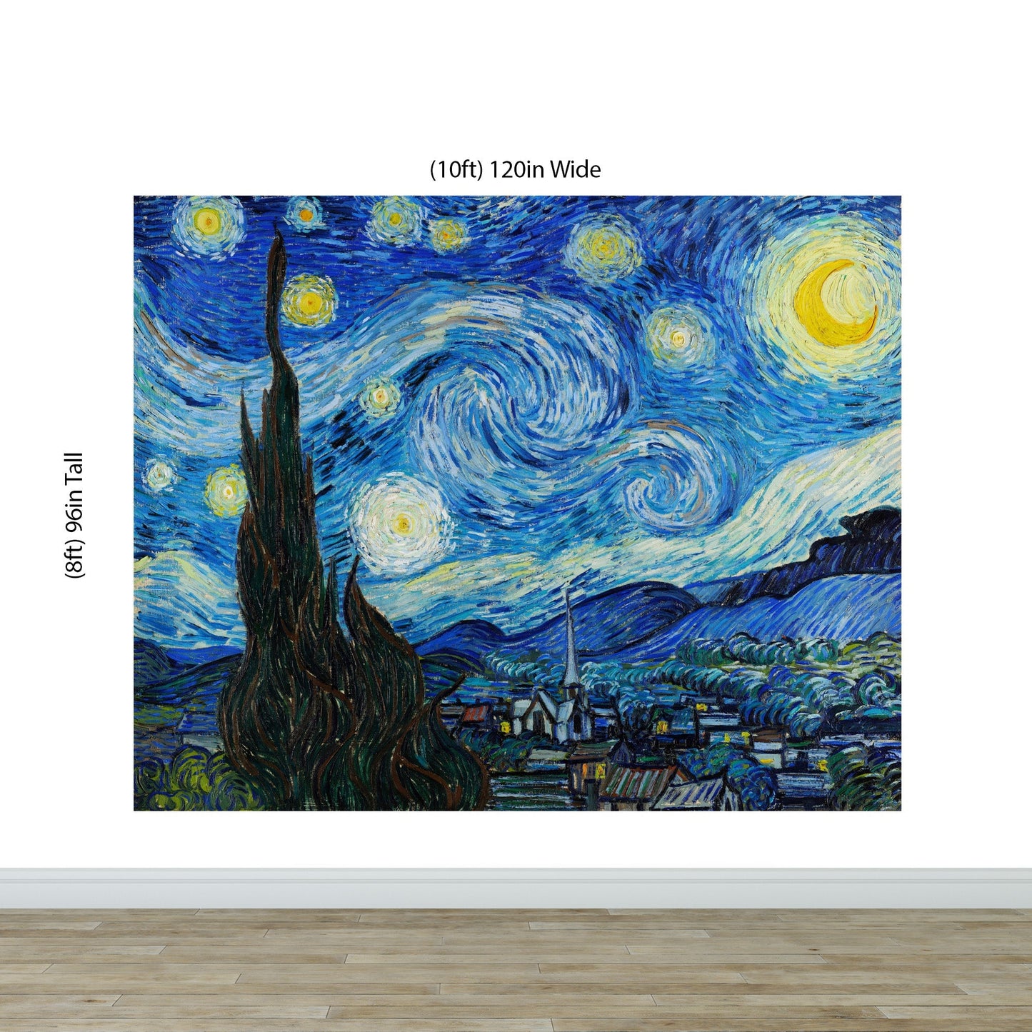 Vincent Van Gogh's The Starry Night Painting Wallpaper Mural.  #6742