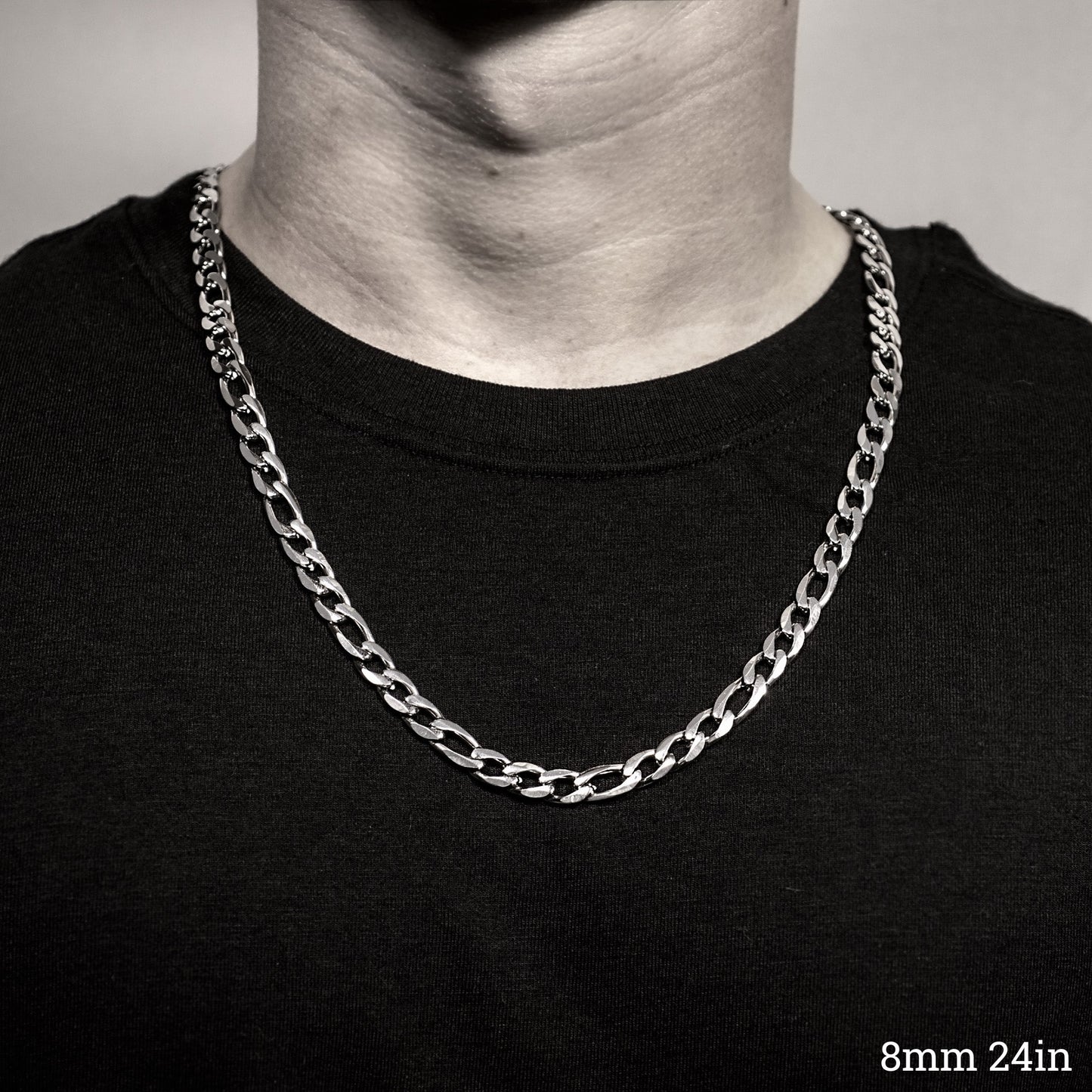 Stainless Steel Figaro Chain Necklace