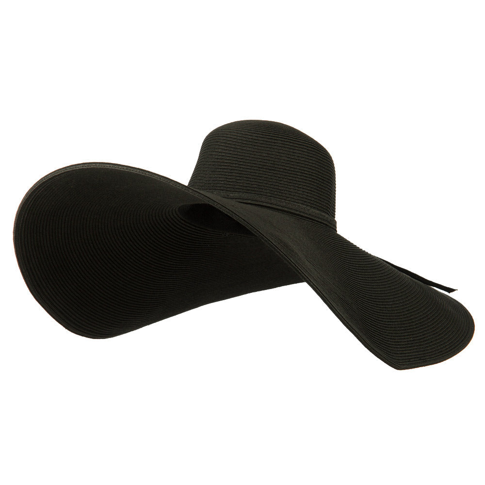 8 Inch Flat Wide Brim Hat With Self-tie
