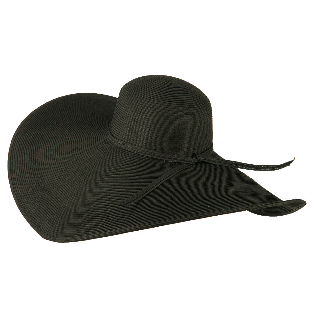 8 Inch Flat Wide Brim Hat With Self-tie
