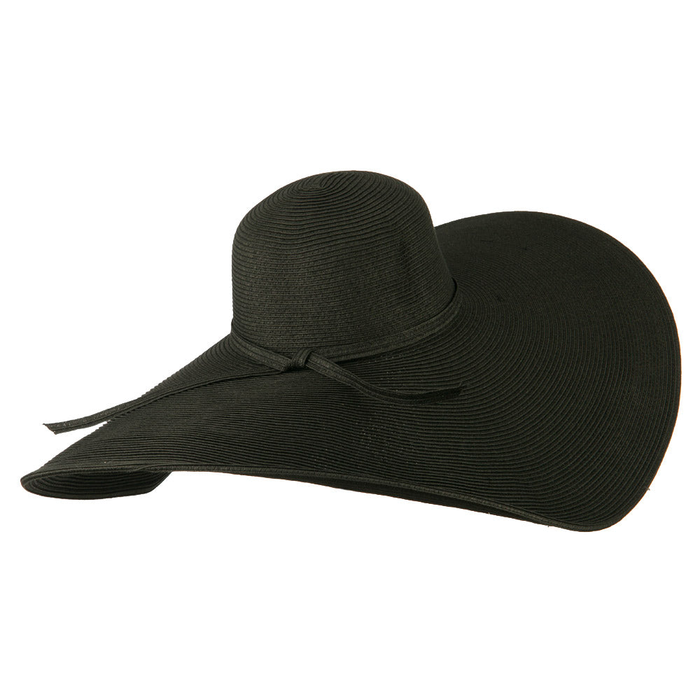 8 Inch Flat Wide Brim Hat With Self-tie