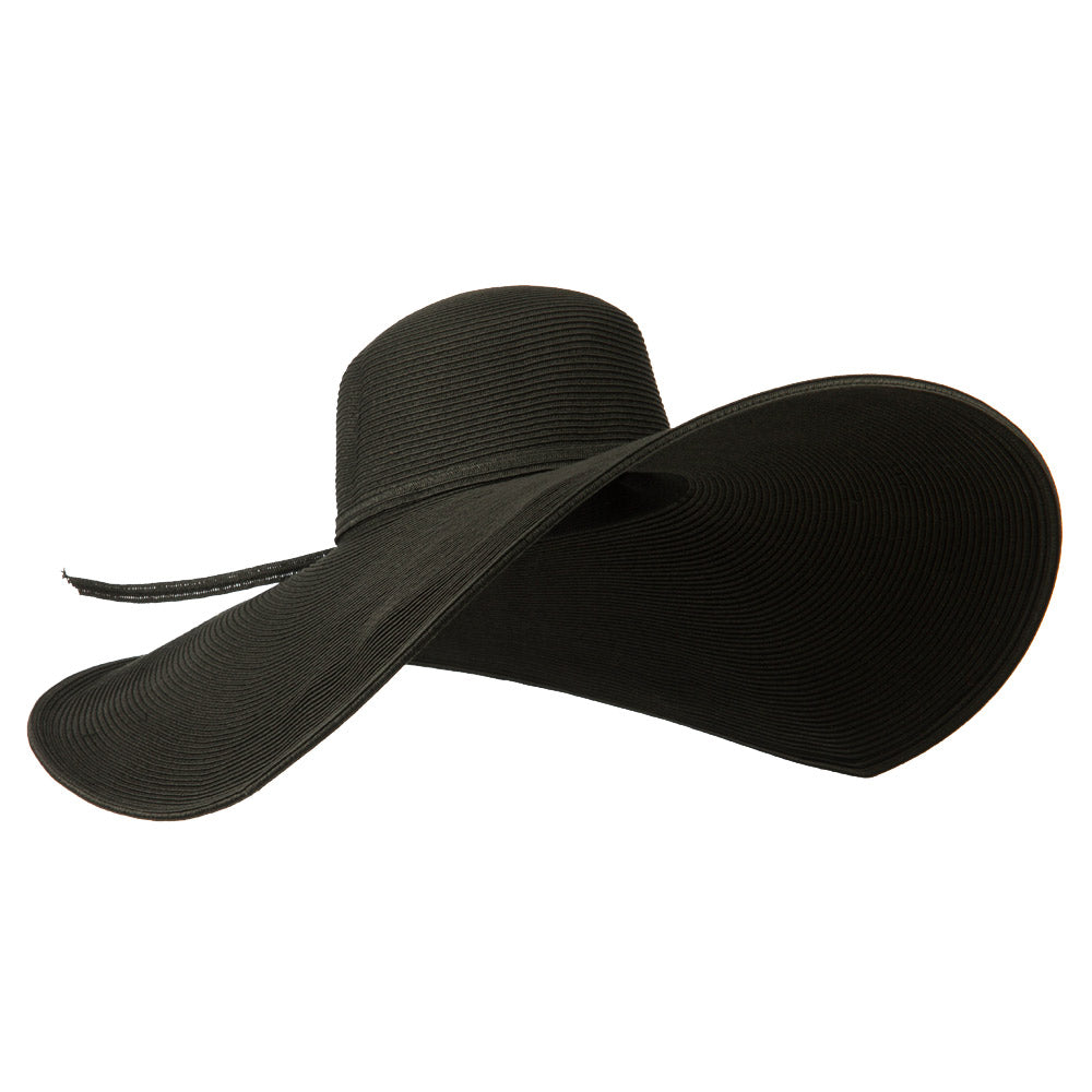 8 Inch Flat Wide Brim Hat With Self-tie