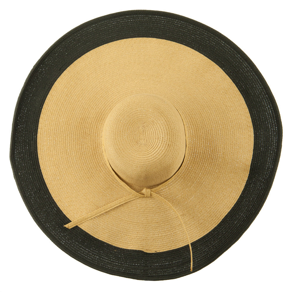 8 Inch Flat Wide Brim Hat With Self-tie