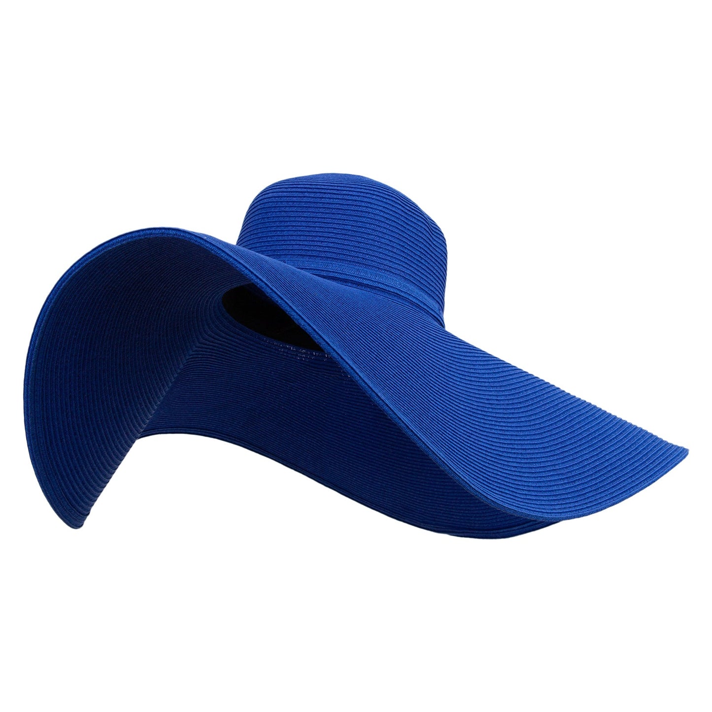 8 Inch Flat Wide Brim Hat With Self-tie