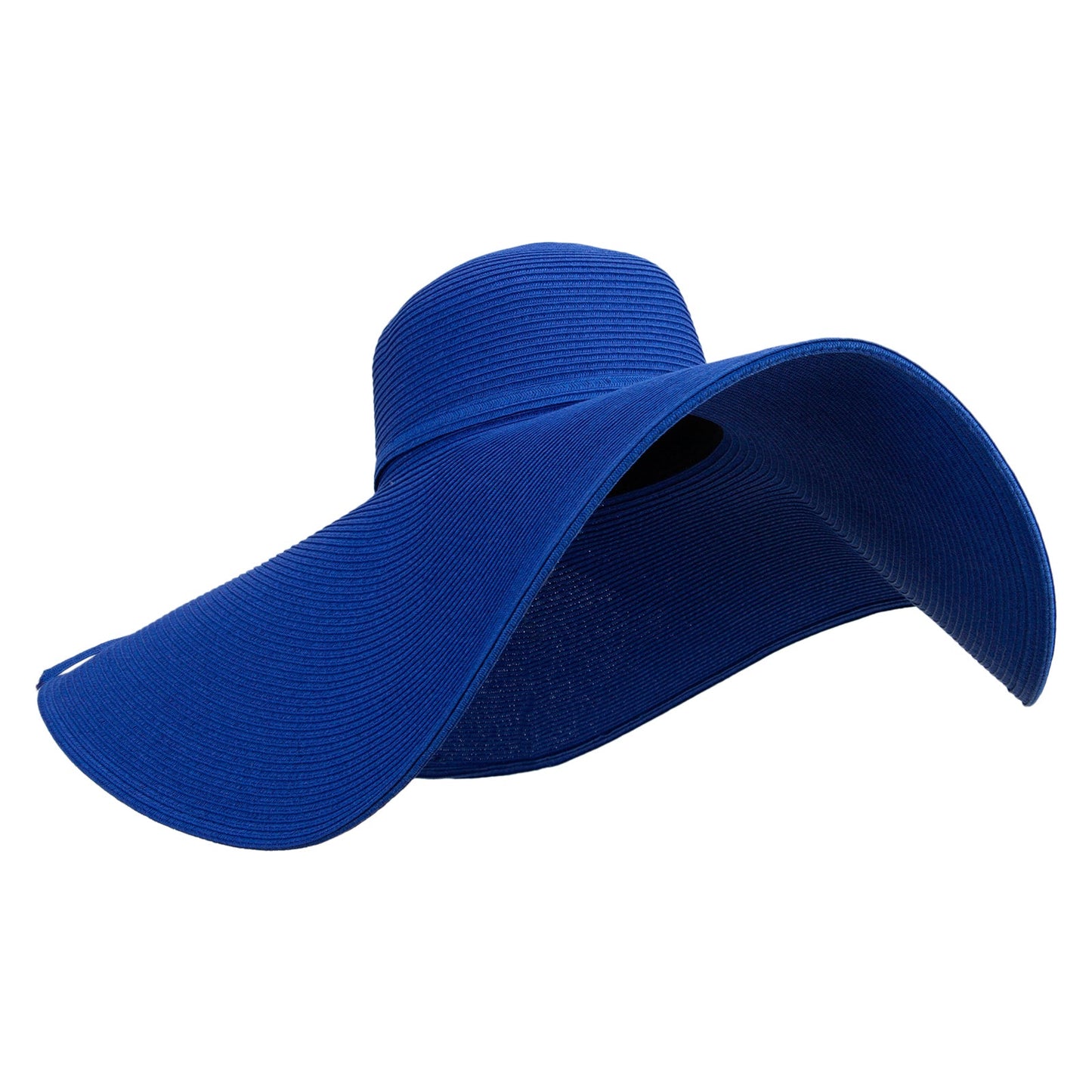 8 Inch Flat Wide Brim Hat With Self-tie