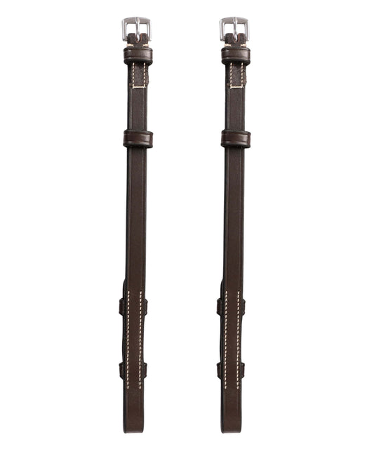 ExionPro Bridle Cheek Pieces With Hook Fastening - White Stitching