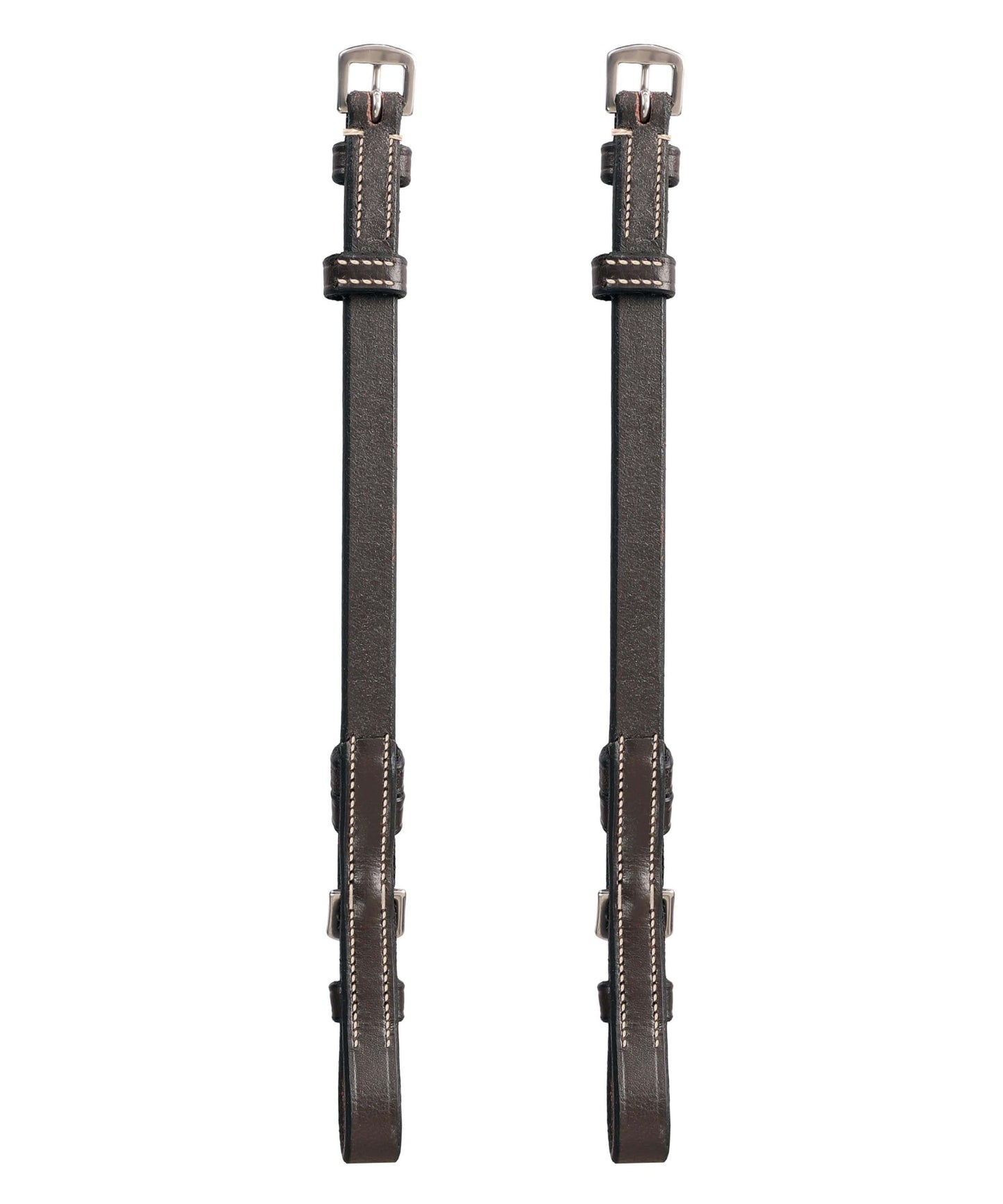 ExionPro Bridle Cheek Pieces With Buckle Fastening - White Stitching