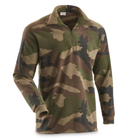 FRENCH CCE CAMO FLEECE SHIRT W/ZIPPER NEW Unissued