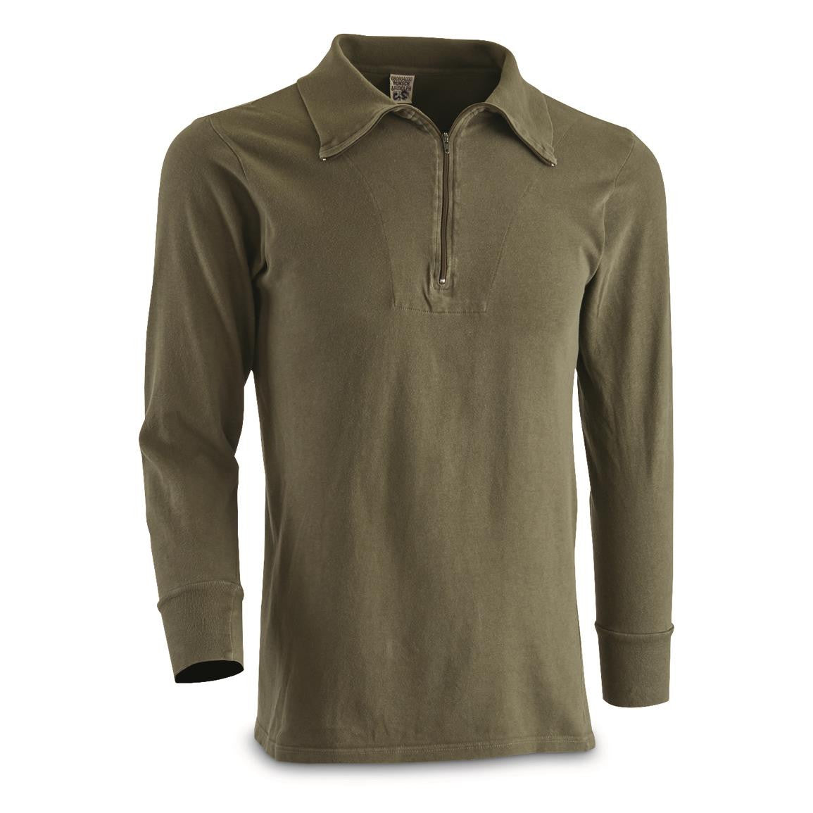 GERMAN OD TRICOT SHIRT W/ZIPPER USED (L)