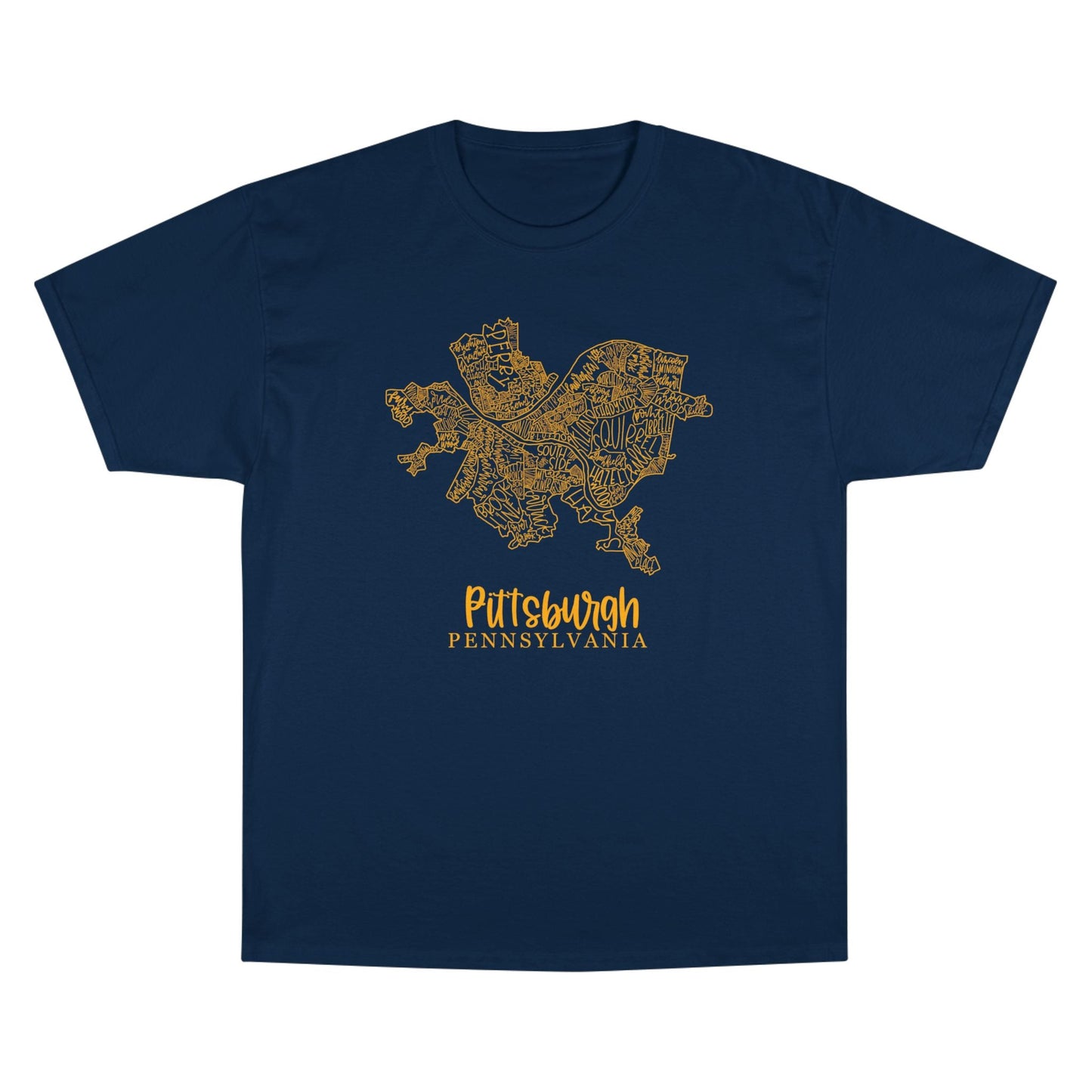 Champion Graphic T-Shirt – Pittsburgh Topo Map Tee | Lightweight Casual Shirt