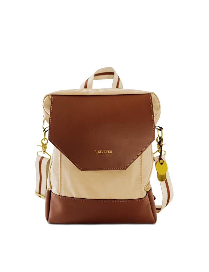 Corbin | Khaki Nylon + Brown Leather